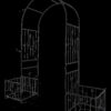 Metal Garden Arch With Two Plant Stands Wide High Climbing Plants Support Rose Arch Outdoor - Black - Image 14