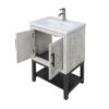 Modern Freestanding Bathroom Vanity With Ceramic Sink, Hot And Cold Faucet, 2 Door Cabinet & Open Iron Shelf, Magnesium Oxide And Iron Frame - White - Image 14