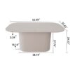Modern Cream Style Dining Table With And Vertical Striped Legs For 4 - 8 Person - Cream - Image 3