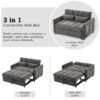 Loveseat Sofa Pull Out Sofa Bed Tufted Sleeper Sofa With An Adjustable Backrest, 3 USB Ports And 2 Lumbar Pillows For Living Room - Gray - Image 5