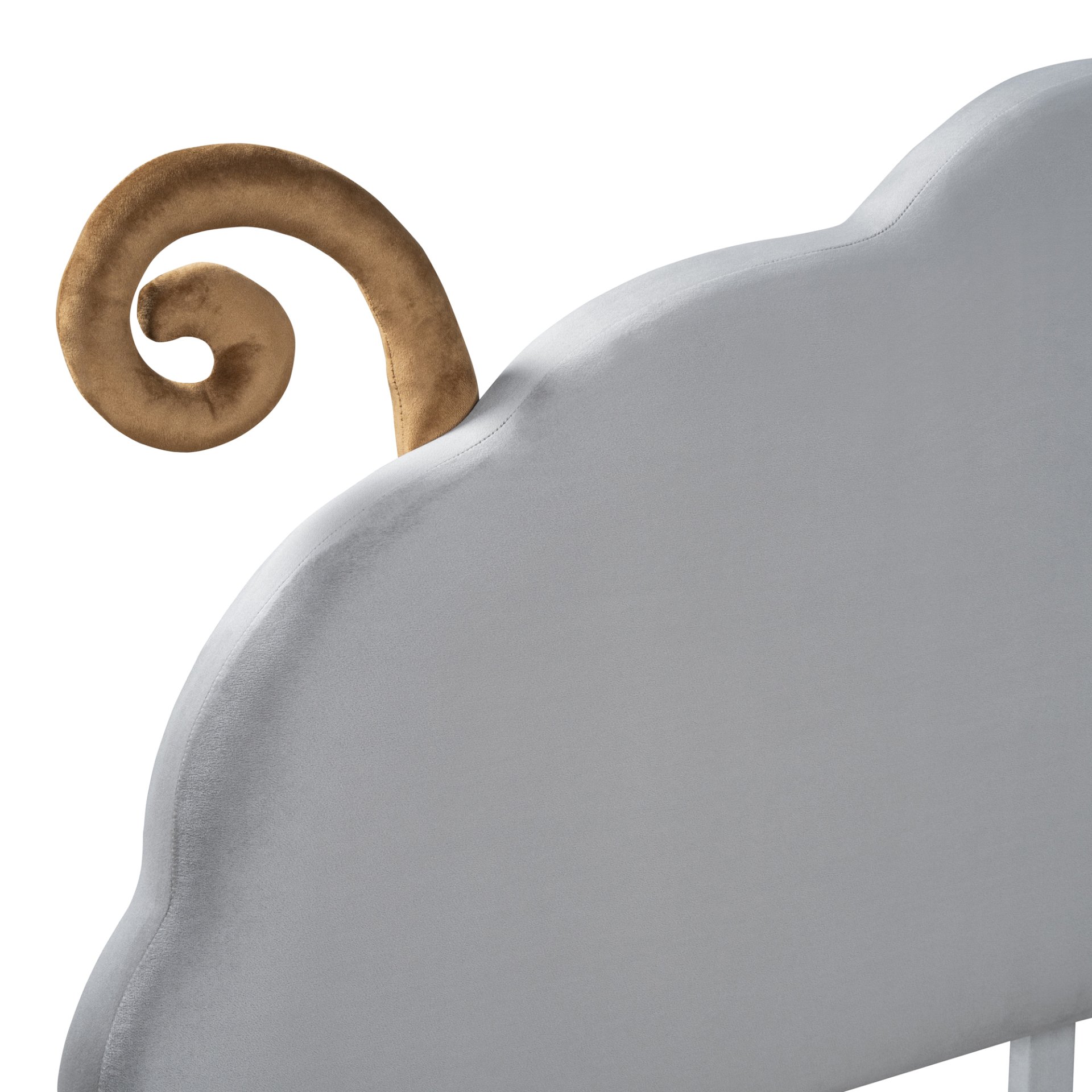 Full Size Upholstered Platform Bed With Sheep Shaped Headboard - Gray - Image 10