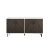 Mid-Century Modern Faux Bookmatch Door Buffet - Ash Brown / Solid White - Image 2