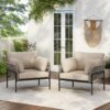 Modern Iron Lounge Chair Set With Rope Weave And Plush Cushions For Indoor Outdoor Relaxation - Beige / Gray - Image 4