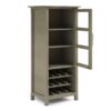 Avalon - High Storage Wine Rack Cabinet - Distressed Gray - Image 3