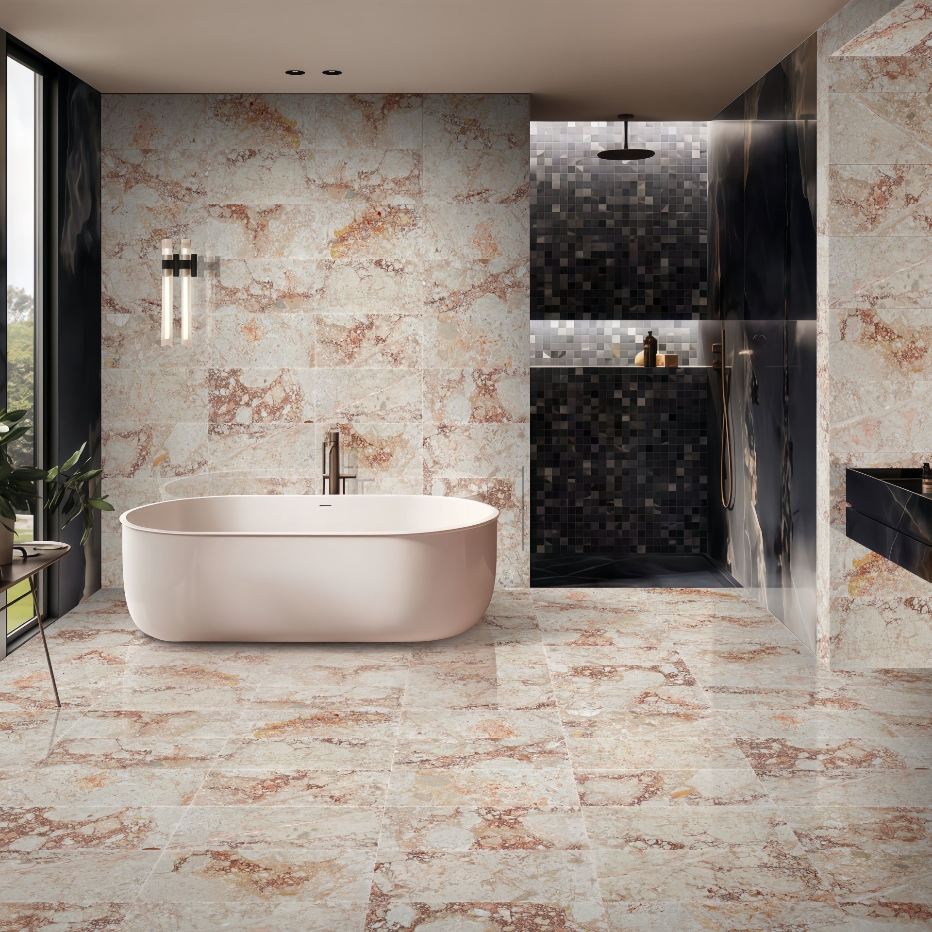 Diamond Polished Marble Tile For Wall And Floor Stone 12 X 24" - Pink - Image 7