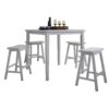 Gaucho - 5 Pieces Pack Counter Height Table Set - White - Image 8