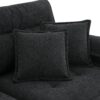 L Shaped Convertible Sectional Sofa 4 Seat Tufted Couch Set With Two Tone Adjust Legs Cloud Movable Ottoman - Black - Image 9