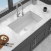 32" Undermount Workstation Single Bowl Kitchen Sink Rectangular Deep Bas With Dual Mount Installation - White - Image 8