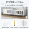 Modern TV Stand For Up To 70" TV, Entertainment Center TV Media Console Table, With 3 Shelves And 2 Cabinets, TV Console Cabinet Furniture For Living Room - White - Image 10