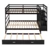 Full Over Full Bunk Bed With Twin Size Trundle And Staircase - Espresso - Image 21