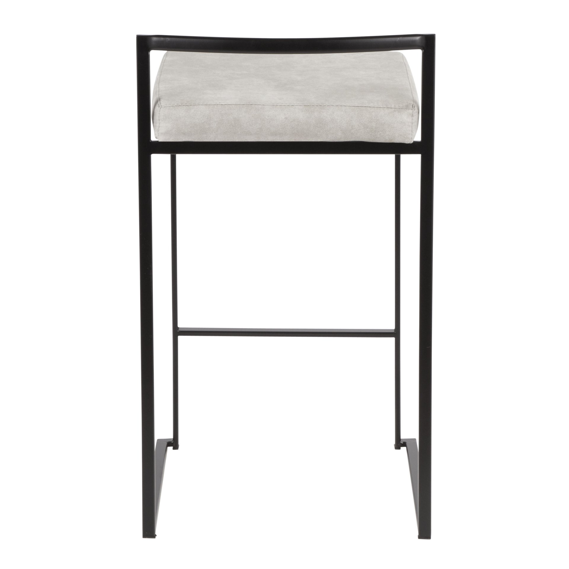 Fuji - Contemporary Stackable Counter Stool (Set of 2) - Black / Light Gray - Image 5