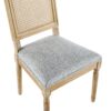 French Country Dining Chairs (Set of 4) Cane Backrest & Upholstered Seats, Rustic Weathered - Grayish Green - Image 7