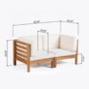 Oana - 2 Piece Loveseat Set With Acacia Wood Frame And Water Resistant Cushions - Beige - Image 3