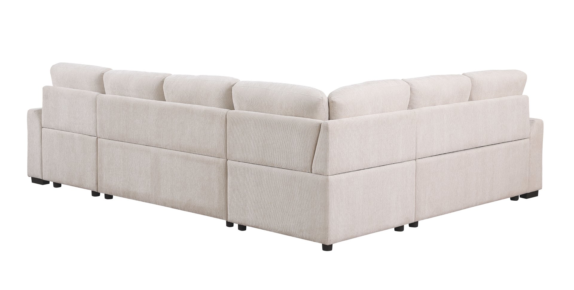 Nyhan - Upholstered Corner Sectional With Pull Out Loveseat And Storaged Chaise - Beige - Image 4