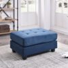 Stylish Contemporary Ottoman - Navy Blue - Image 5