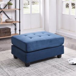 Stylish Contemporary Ottoman - Navy Blue