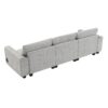 Sectional With Bluetooth Speaker Comfy Cloud Couch Set With Drop Down Table Cup Holders, USB Charger Storage Armrest Wide Seat Sofa - Gray - Image 6