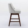 Counter Height Swivel Barstools, Upholstered Bar Stools (Set of 2) - Ivory - Image 5