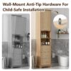 Tall Bathroom Cabinet With 1 Door, 3 Drawers, Open Storage - Wood - Image 8