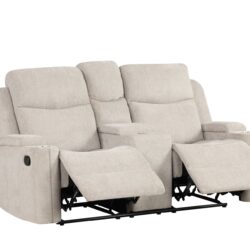 Galya - Motion Loveseat With Console - Light Gray
