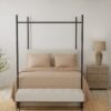 4 Piece California King Brushed Microfiber Hypoallergenic Sheet Set - Khaki - Image 5