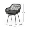 Outdoor Accent Chair With Steel Frame And Water Resistant Cushions (Set of 2) - Gray - Image 3