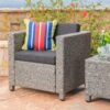 Puerta - Stylish Outdoor Club Chair With Weather Resistant Cushions - Mixed Black - Image 4