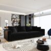 4 Seat Sofa, Convertible Deep Seat Sofa Lounge Chair For Living Room - Black - Image 2