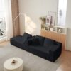 Modular Cloud Sectional Couch With L Shape Chaise, Deep Seat - Black - Image 12