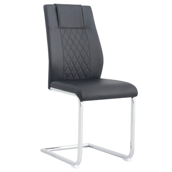Modern Chic Dining Chairs With Padded Seat In Metal Legs Design For Versatile Room Use (Set of 6) - Black
