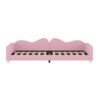 Twin Size Upholstered Daybed, Sherpa Fabric Sofabed With Cloud-Shaped Backrest, No Box - Spring Needed - Pink - Image 11