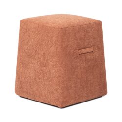 Oliver - Tapered Square Upholstered Ottoman - Spice Orange Fleeced
