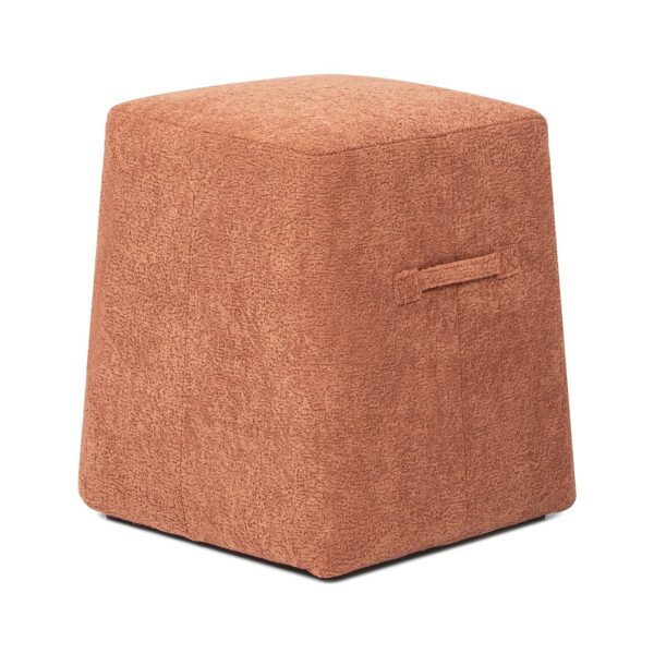 Oliver - Tapered Square Upholstered Ottoman - Spice Orange Fleeced