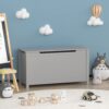 Kids Wooden Toy Box Storage With Safety Hinged Lid For Ages 2+ - Gray - Image 7