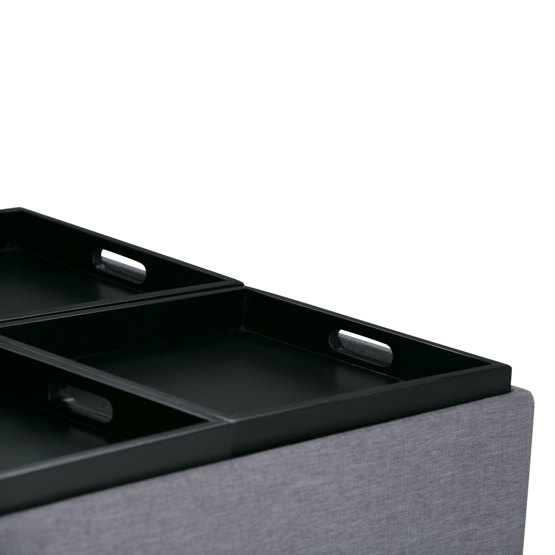 Avalon - Square Coffee Table Storage Ottoman - Slate Gray - Image 4