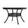 Outdoor Expandable Aluminum Dining Table With Latticework Details And Curvy Legs - Black - Image 9