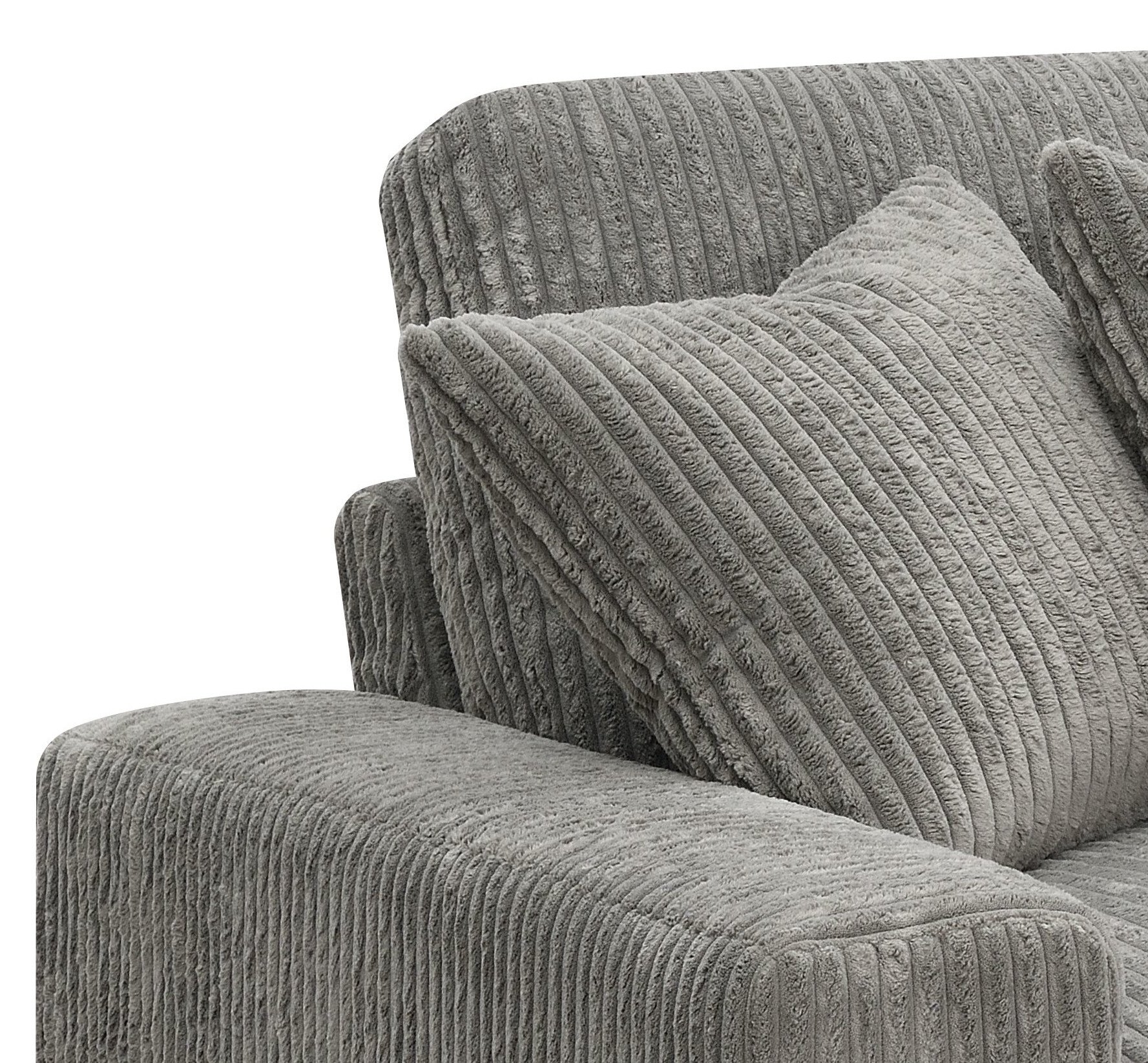 Tavia - Reversible Sectional Sofa With 6 Pillows - Gray - Image 4