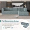 Modular Combination Living Room Sofa Set, Modern Minimalist Sofa, Living Room Upholstered Sofa Bed, Bedroom, 2 Pieces Computer Free Combination, L - Shaped - Light Gray - Image 10