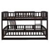 Full Over Full Low Bunk Bed With Slide, Fence And Ladder For Toddler - Espresso - Image 5