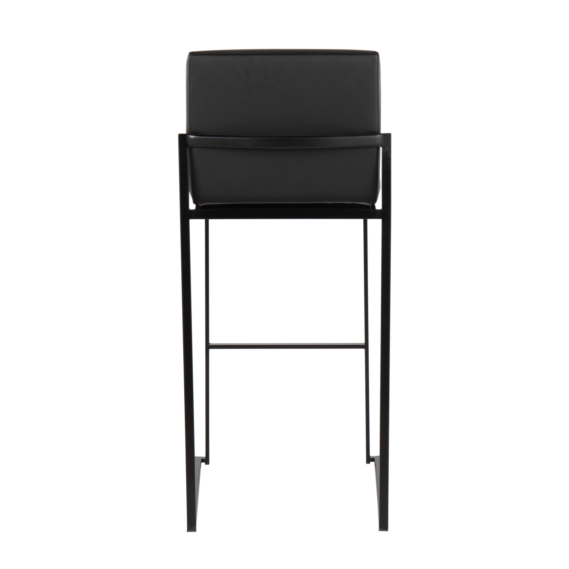 Fuji - Contemporary High Back Barstool (Set of 2) - Black - Image 5