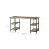 Industrial Style Metal Frame Accent Desk With Side Shelving - Gray - Image 3