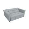 Compact Loveseat With Trundle Sleeper And Storage Pocket - Gray - Image 6