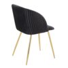 Fran - Pleated Contemporary Chair (Set of 2) - Gold / Pleated Black - Image 4