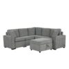 Sectional Sofa Convertible Pull Out Sofa Bed L - Shaped Sofa U - Shaped Sofa With A Movable Storage Ottoman For Living Room - Gray - Image 14