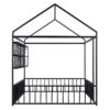 Full Size Bed House Frame With Fence And Shelves - Black - Image 6