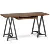 Sawhorse - Solid Walnut Veneer And Metal Desk - Walnut - Image 2