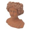 Head Bust Planter, Greek Style Cement Head Planter, Indoor Outdoor Home Garden Decor - Brown - Image 4
