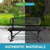 Outdoor Steel Bench With Backrest - Black - Image 6