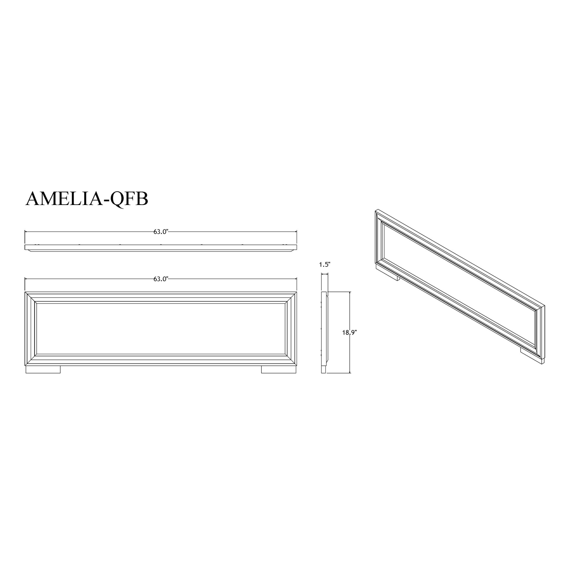 Adelaide - Queen Bed With LED - Black - Image 6
