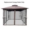 Patio Double Roof Gazebo Replacement Canopy Top Fabric - Brown - Image 4